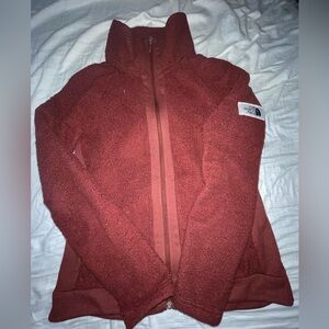 The North Face Furry Fleece Jacket Full Zip Womens Medium Barolo Red Camping